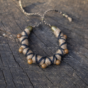 Armband / Fußband mit Holzperlen