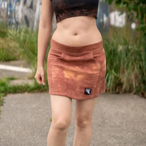 Cord Sweat Minirock mit gefleckter Färbung von vorne